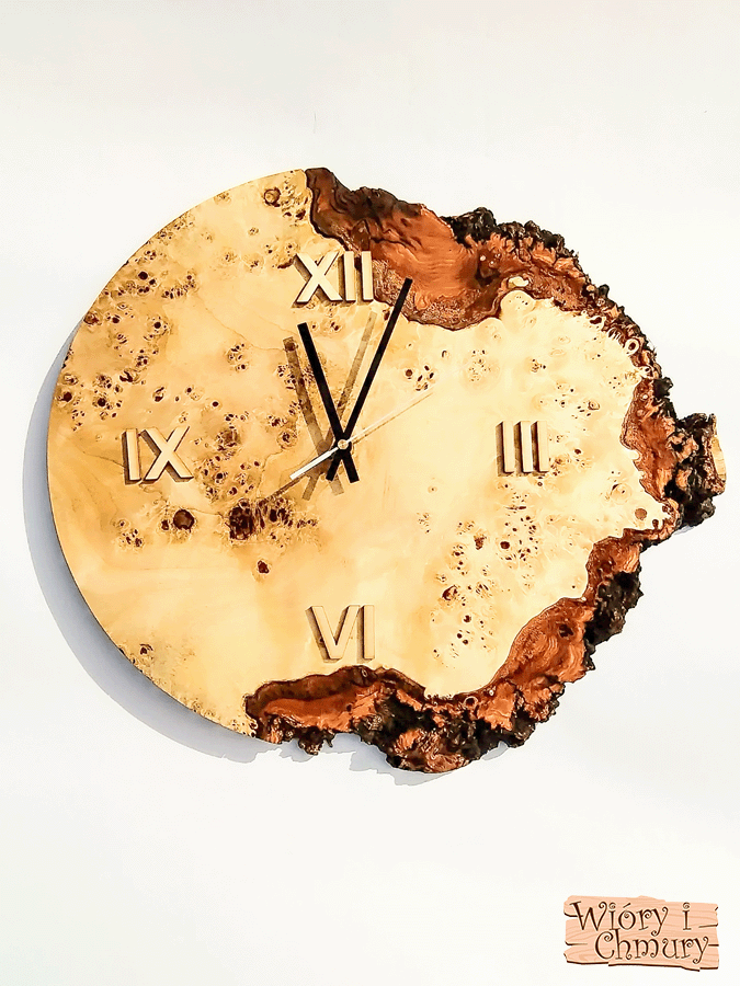 Zegar drewniany z topoli